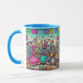 Dia de los Muertos Name Skull Sky Blue Innen Tasse (Links)
