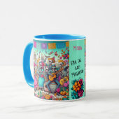 Dia de los Muertos Name Skull Sky Blue Innen Tasse (Vorderseite Links)