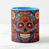 Dia de los Muertos Name Skull Sky Blue Innen Tasse