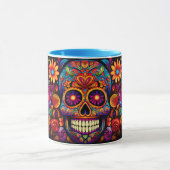 Dia de los Muertos Name Skull Sky Blue Innen Tasse (Zentrum)