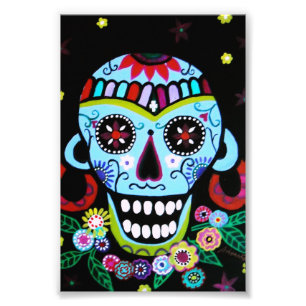 Dia de los Muertos Native Skull Azteca Fotodruck