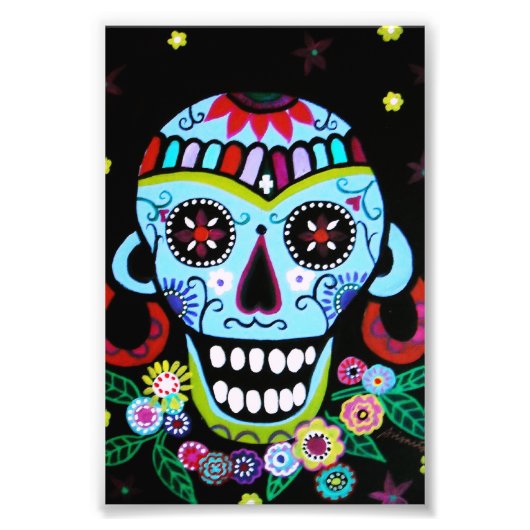 Dia de los Muertos Native Skull Azteca Fotodruck (Vorne)