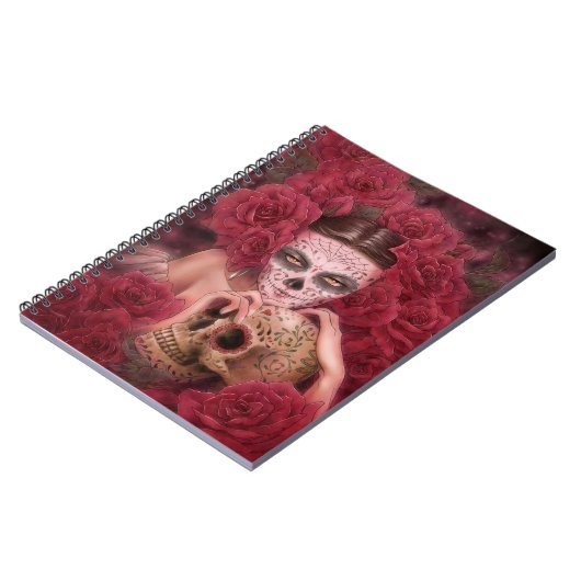 Dia de Los Muertos Notebook Notizblock (Linke Seite)