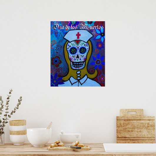 DIA DE LOS MUERTOS NURSE POSTER (Küche)