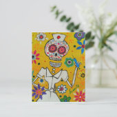 Dia de los Muertos Nurse Postkarte (Stehend Vorderseite)