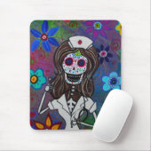 Dia de Los Muertos Nurse RN Mousepad (Mit Mouse)