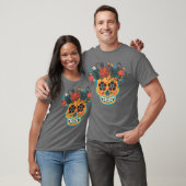 Dia de los Muertos Orange Sugar Skull T-Shirt (Unisex)