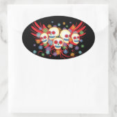 Dia de los Muertos Oval Sticker (Tasche)