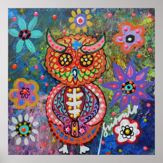 Dia de los Muertos Owl Poster (Vorne)