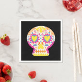 Dia de los Muertos Party Deco Black Paper Napkin Serviette (Beispiel)