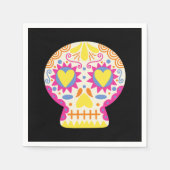 Dia de los Muertos Party Deco Black Paper Napkin Serviette (Vorderseite)