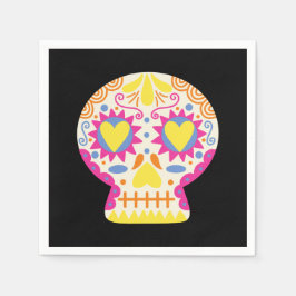 Dia de los Muertos Party Deco Black Paper Napkin Serviette