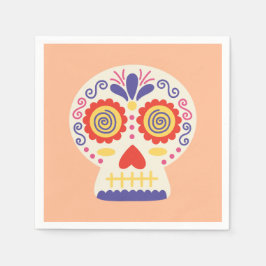 Dia de los Muertos Party Deco Orange Paper Napkin Serviette
