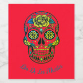 Dia De Los Muertos Party Red Weinetikett (Einzelnes Label)