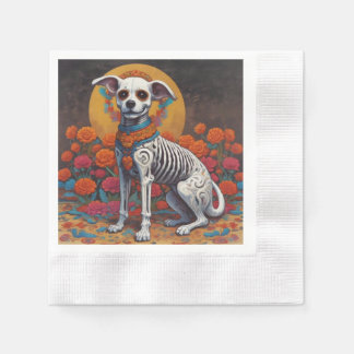 Dia De Los Muertos perro Paper Cups Serviette