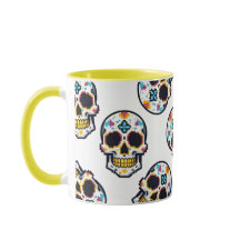 Dia De Los Muertos Pixelated Skull Pattern