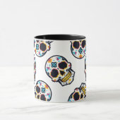 Dia De Los Muertos Pixelated Skull Pattern Tasse (Zentrum)