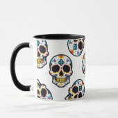 Dia De Los Muertos Pixelated Skull Pattern Tasse (Links)