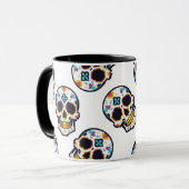 Dia De Los Muertos Pixelated Skull Pattern Tasse (Vorderseite Links)