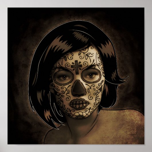Dia De Los Muertos Portrait Poster (Vorne)