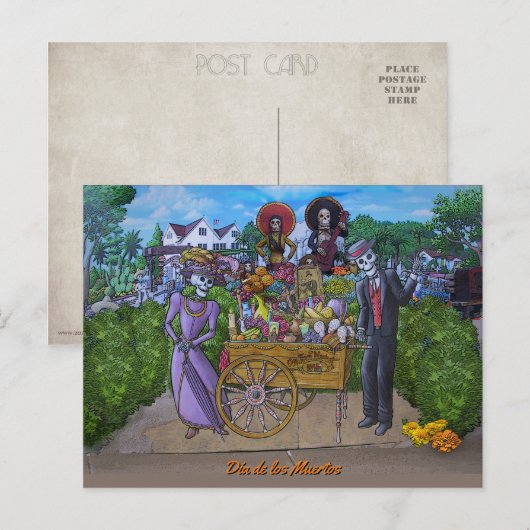 Dia de los Muertos Postkarte (Vorne/Hinten)