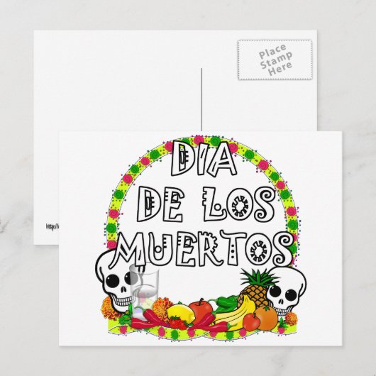 Dia De Los Muertos Postkarte (Vorne/Hinten)