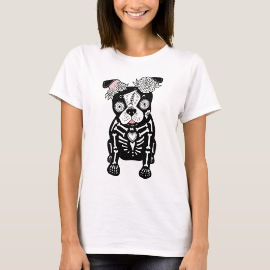 Dia de Los Muertos Puppy T-Shirt (Vorderseite)