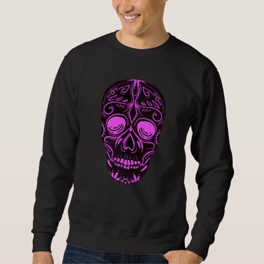 Dia De Los Muertos Purple Skull Mask Premium Sweatshirt (Vorderseite)