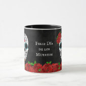 Dia De Los Muertos Red Turquoise Sugar Skull Tasse (Zentrum)