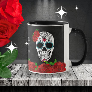 Dia De Los Muertos Red Turquoise Sugar Skull Tasse