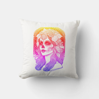Día De Los Muertos, regenbogenfarben Kissen
