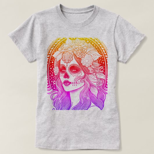 Día De Los Muertos, regenbogenfarben T-Shirt (Design vorne)