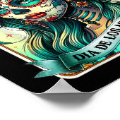 Dia de Los Muertos Rose Blume Frauentag Poster (Ecke)