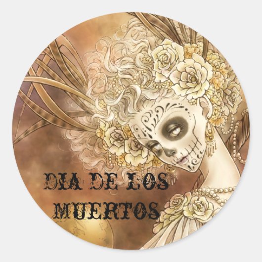 Dia de los Muertos Round Sticker (Vorderseite)