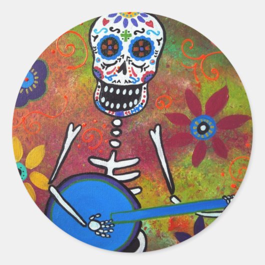 DIA DE LOS MUERTOS RUNDER AUFKLEBER (Vorderseite)