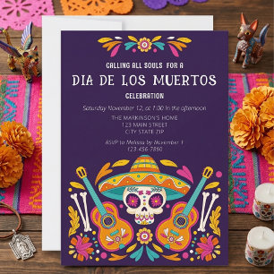 Dia De Los Muertos Schädel Feier Einladung