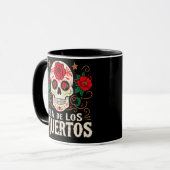 Dia de los muertos Schädel und Blume Tasse (Vorderseite Links)