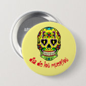 Dia de los muertos — Schaltfläche "Zuckerschädel" Button (Vorne & Hinten)