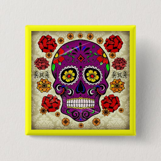Dia de los muertos — Schaltfläche "Zuckerschädel" Button (Vorderseite)