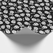 Dia de los Muertos Schwarz und Weiß Paper Skulls Geschenkpapier (Ecke)