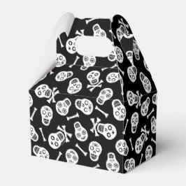 Dia de los Muertos Schwarz und Weiß Paper Skulls Geschenkschachtel