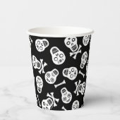 Dia de los Muertos Schwarz und Weiß Paper Skulls Pappbecher (Rückseite)