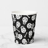 Dia de los Muertos Schwarz und Weiß Paper Skulls Pappbecher (Rechts)