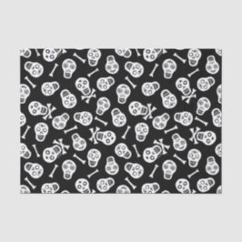 Dia de los Muertos Schwarz und Weiß Paper Skulls Seidenpapier