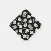 Dia de los Muertos Schwarz und Weiß Paper Skulls Serviette (Ecke)