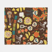 Dia De Los Muertos seamless pattern hand drawn car Fleecedecke (Vorderseite (Horizontal))