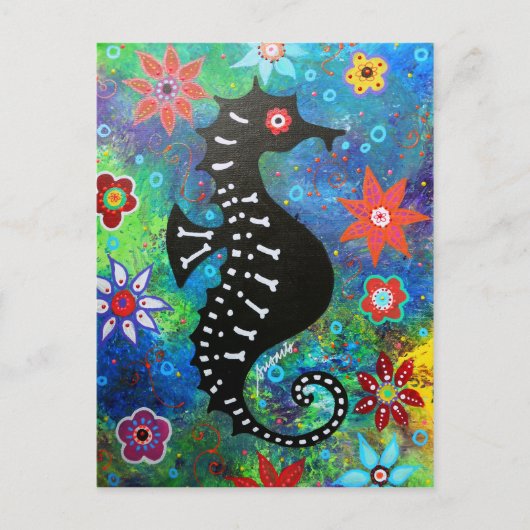 Dia de los Muertos Seepferd Postkarte (Vorderseite)