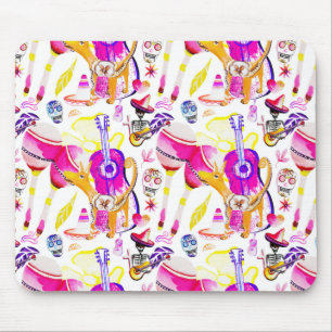 Dia De Los Muertos- Skeleton, Dog, Mexikanische Mu Mousepad
