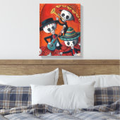 Dia de Los Muertos Skeleton Mariachi Trio Leinwanddruck (Insitu (Schlafzimmer))
