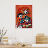 Dia de Los Muertos Skeleton Mariachi Trio Poster (Küche)